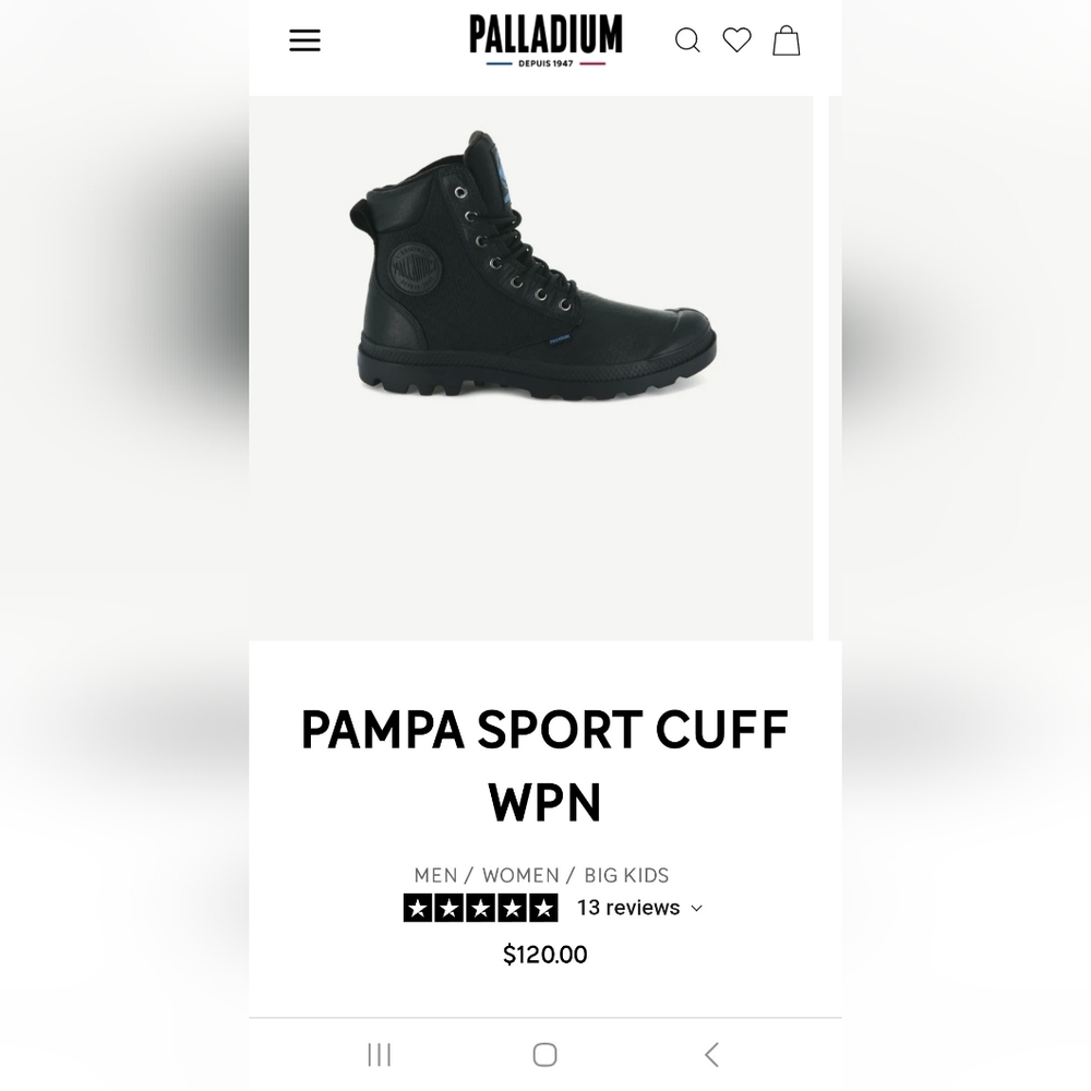 Womans black Palladium cuff boots 7 - Picture 2 of 6